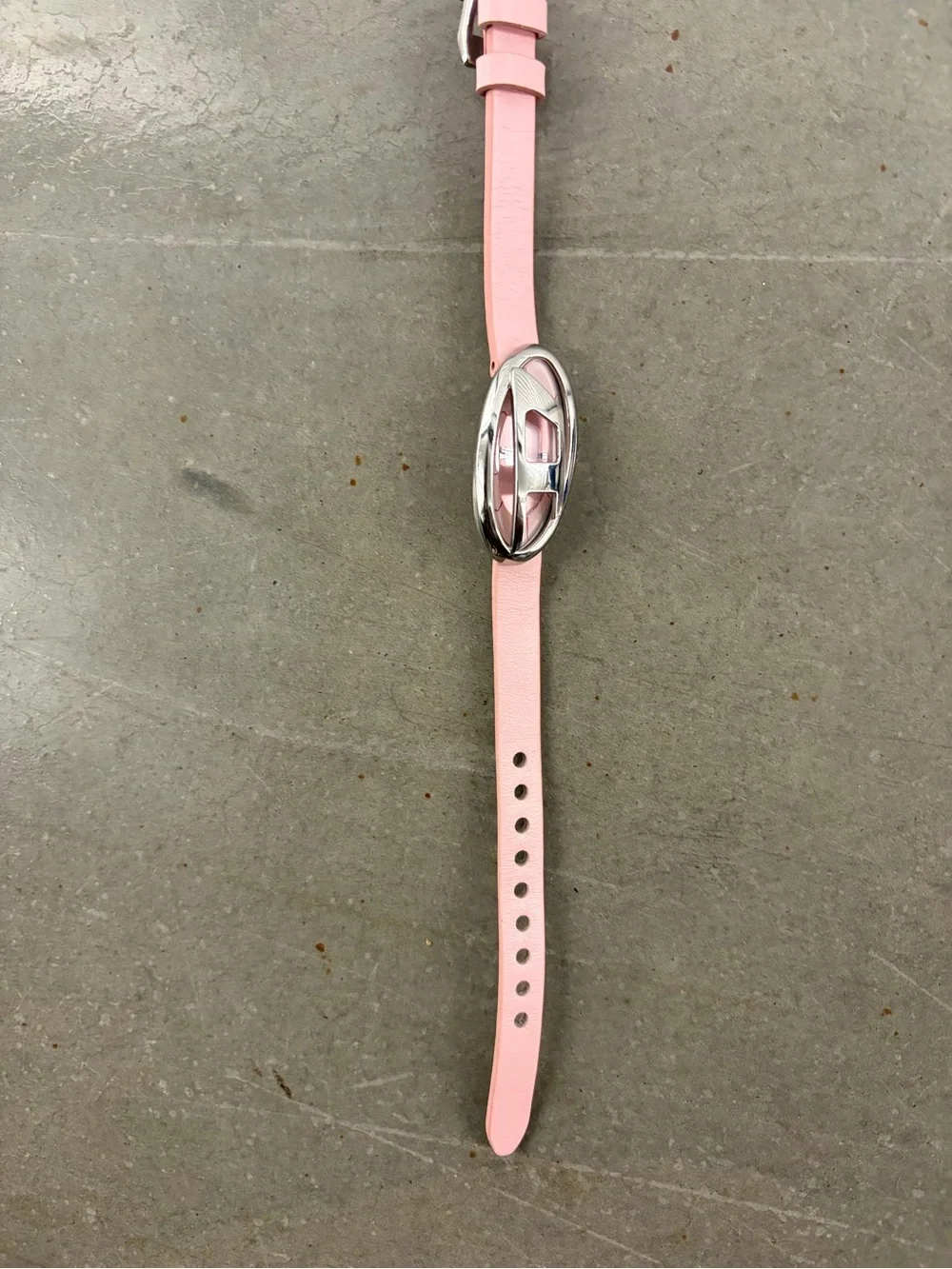 DIESEL DZ5621 PINK LEATHER WATCH & MATCHING RING SET NWT